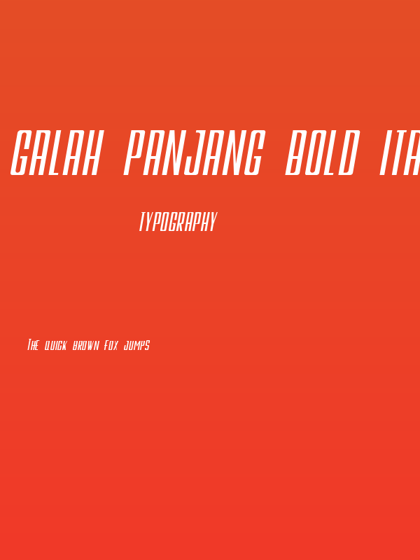 Galah Panjang Bold Italic Poster