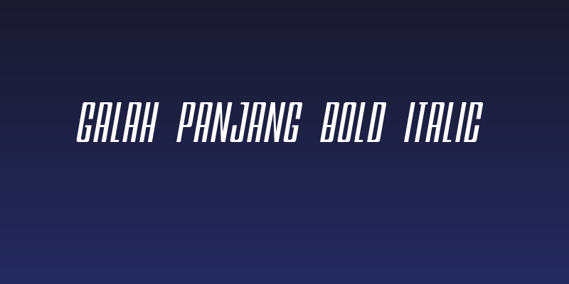 Galah Panjang Bold Italic Social Header
