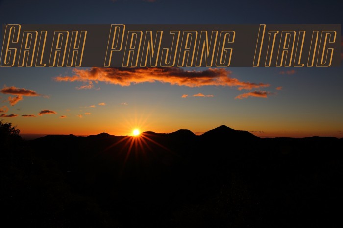 Galah Panjang Italic Font examples