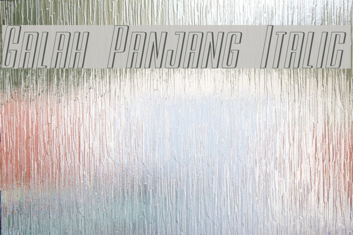 Galah Panjang Italic Font examples