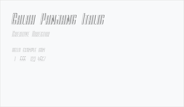 Galah Panjang Italic Business Card