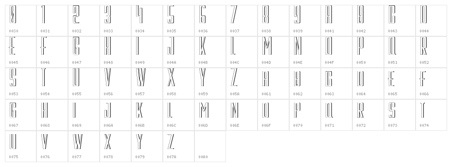 Galah Panjang Character Map