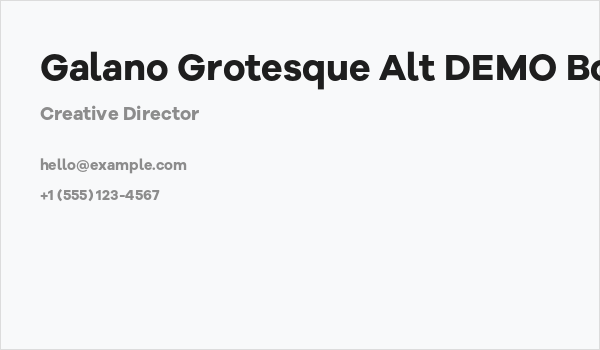 Galano Grotesque Alt DEMO Bold Business Card