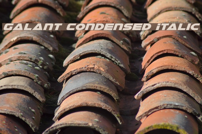Galant Condensed Italic Font examples