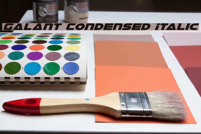 Galant Condensed Italic Font examples