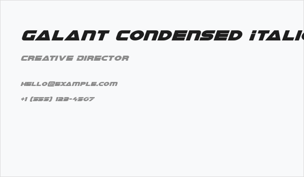 Galant Condensed Italic Business Card