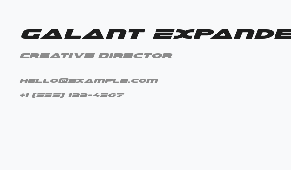 Galant Expanded Italic Business Card