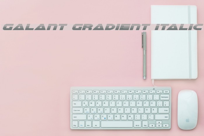 Galant Gradient Italic Font examples