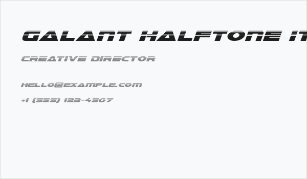 Galant Halftone Italic Business Card