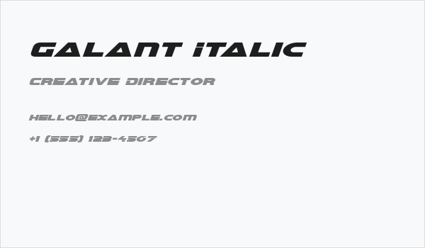 Galant Italic Business Card
