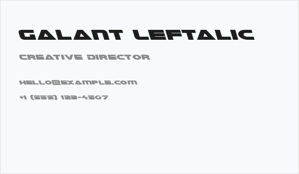 Galant Leftalic Business Card