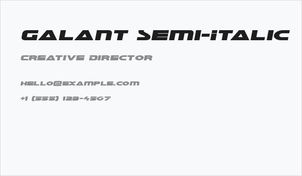 Galant Semi-Italic Business Card