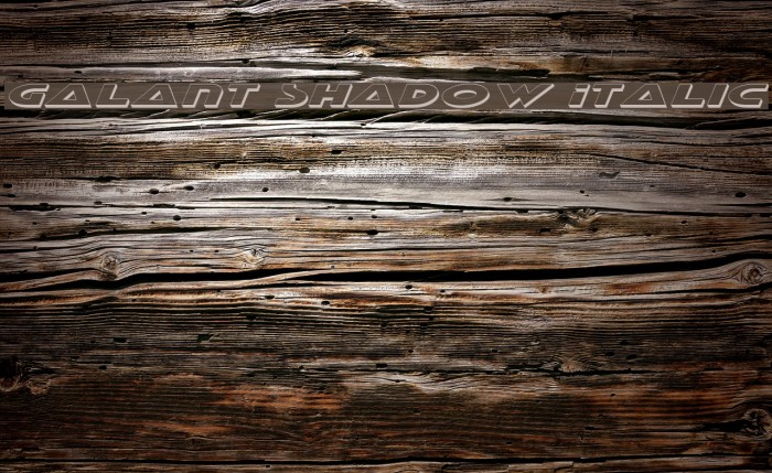 Galant Shadow Italic Font examples