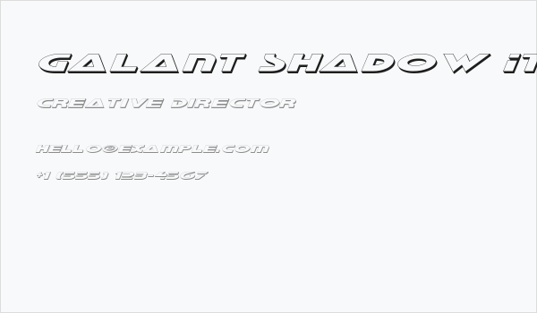 Galant Shadow Italic Business Card