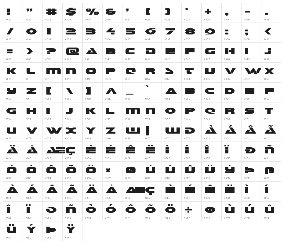 Galant Character Map