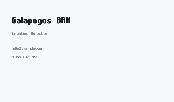 Galapogos BRK Business Card
