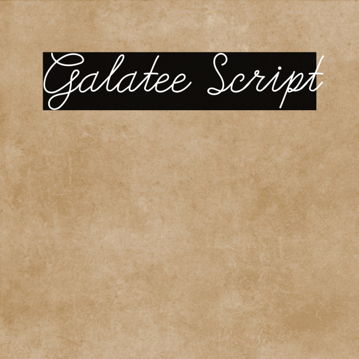 Galatee Script Example 1