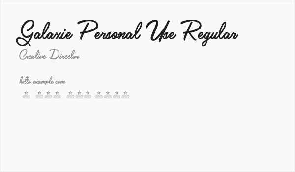 Galaxie Personal Use Regular Business Card