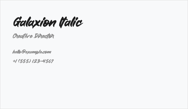 Galaxion Italic Business Card