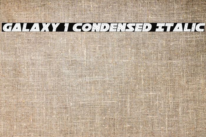 Galaxy 1 Condensed Italic Fonte examples