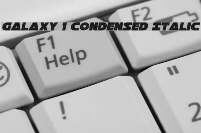 Galaxy 1 Condensed Italic Font examples