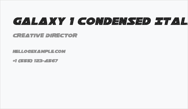 Galaxy 1 Condensed Italic Business Card