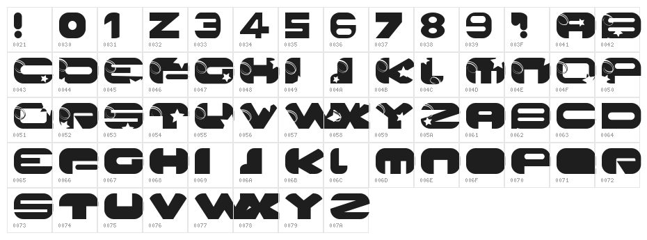 Galaxy Bold Pro Character Map