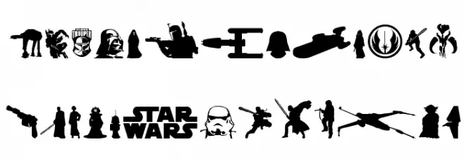 Galaxy Far Far Away Caratteri MAIUSCOLE