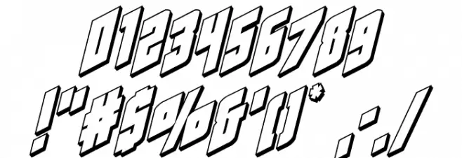 Galaxy Force 3D Italic Font OTHER CHARS