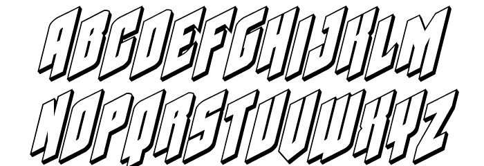 Galaxy Force 3D Italic Font LOWERCASE
