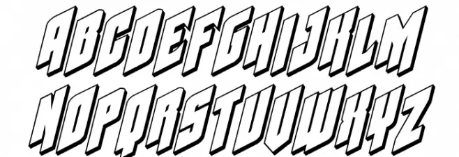 Galaxy Force 3D Italic Caratteri MINUSCOLO
