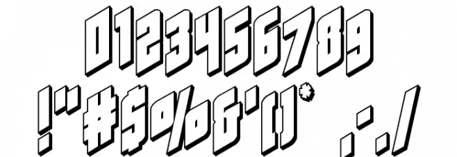 Galaxy Force 3D Font OTHER CHARS