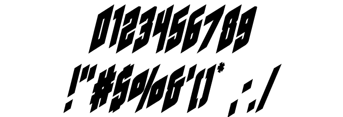 Galaxy Force Condensed Italic Font OTHER CHARS