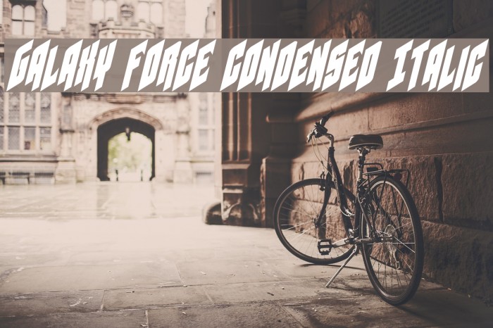 Galaxy Force Condensed Italic Font examples