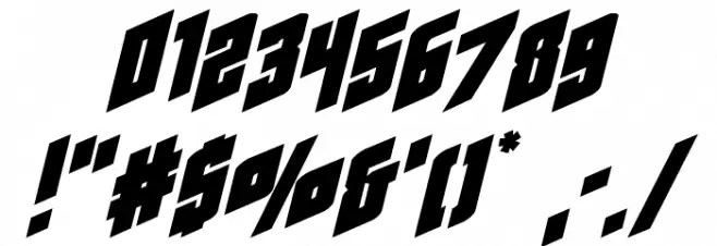 Galaxy Force Expanded Italic フォント その他の文字