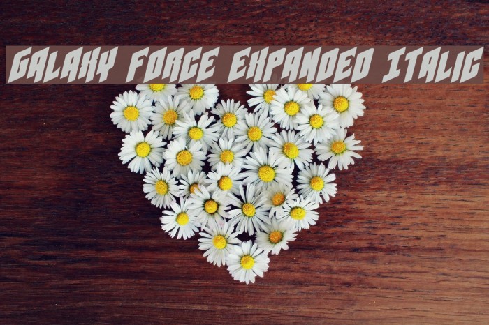 Galaxy Force Expanded Italic Font examples