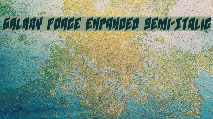 Galaxy Force Expanded Semi-Italic Font examples