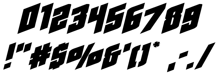 Galaxy Force Extra-Expanded Italic Font OTHER CHARS