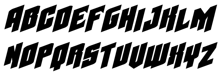 Galaxy Force Extra-Expanded Italic Font LOWERCASE