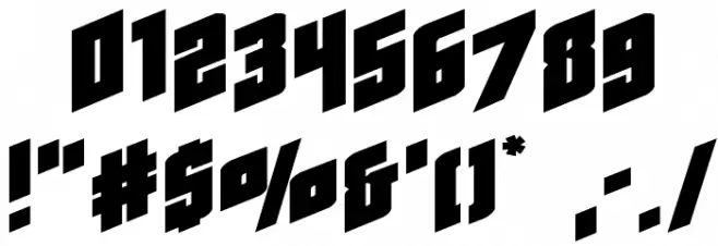 Galaxy Force Extra-Expanded Font OTHER CHARS