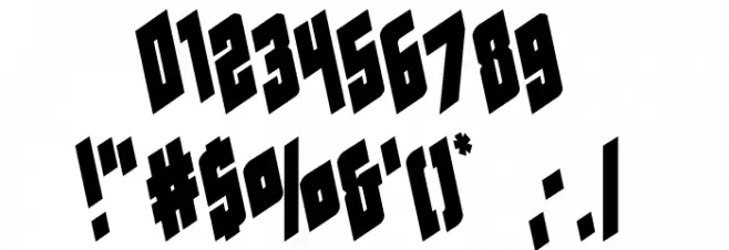 Galaxy Force Leftalic Font OTHER CHARS