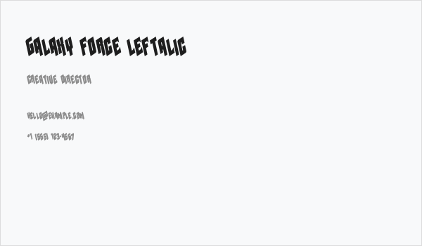 Galaxy Force Leftalic Business Card