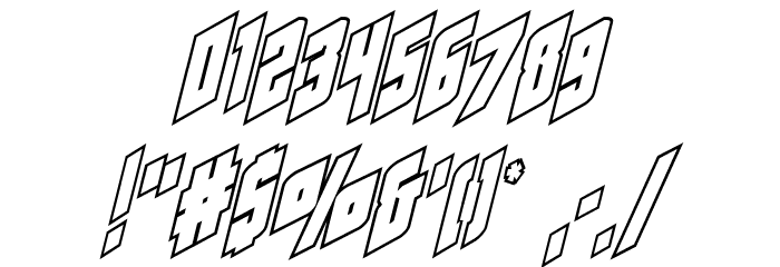 Galaxy Force Outline Italic Font OTHER CHARS