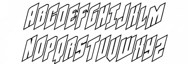 Galaxy Force Outline Italic फ़ॉन्ट अपरकेस