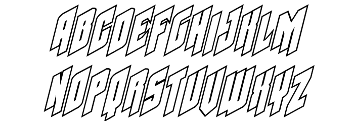 Galaxy Force Outline Italic Font LOWERCASE