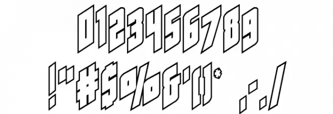 Galaxy Force Outline Font OTHER CHARS