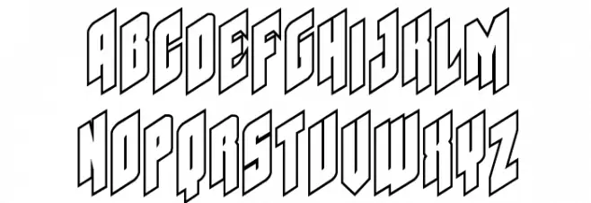 Galaxy Force Outline Caratteri MINUSCOLO