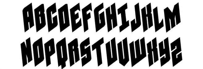 Galaxy Force Rotated Schriftart Groß
