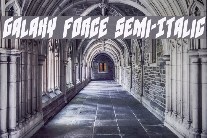 Galaxy Force Semi-Italic Font examples