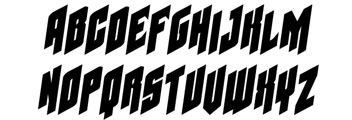 Galaxy Force Semi-Italic Font LOWERCASE